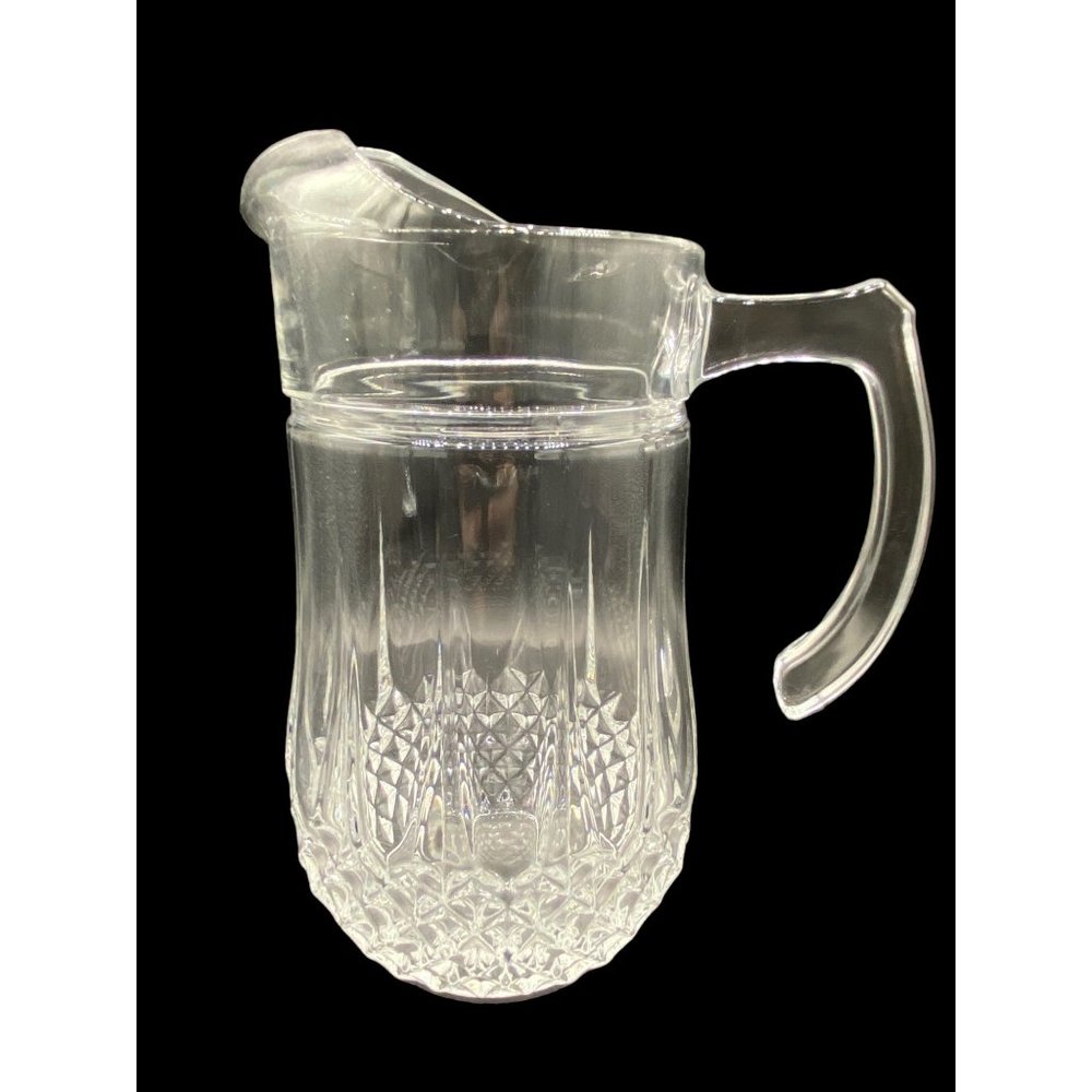Vintage Longchamp Crystal Pitcher by Cristal D'Arques 9.5"